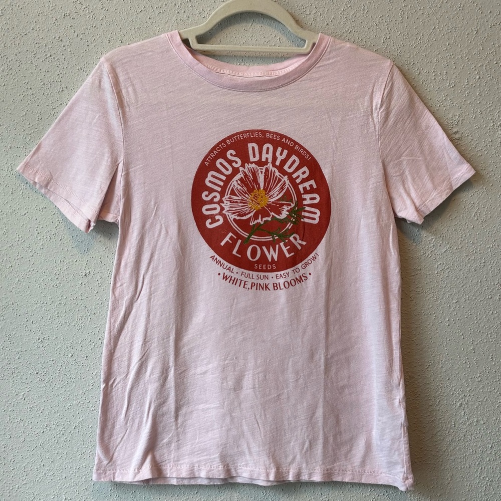 J. Crew “Cosmos Daydream Flower” pink tshirt